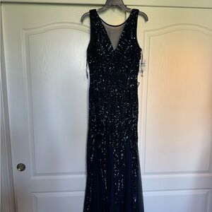 Navy Sequin Maxi Dress